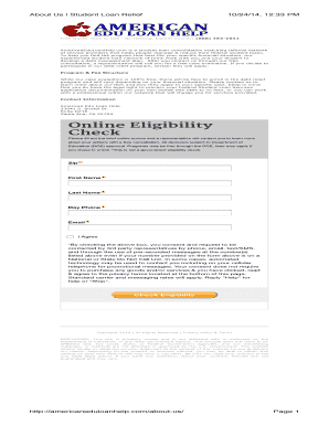 Student Loan Relief Application Form