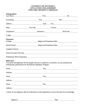 Pedo Program Application - School of Dentistry