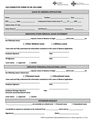 Leave of Absence Application
