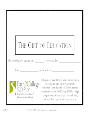 Gift Contribution to College Savings Plan