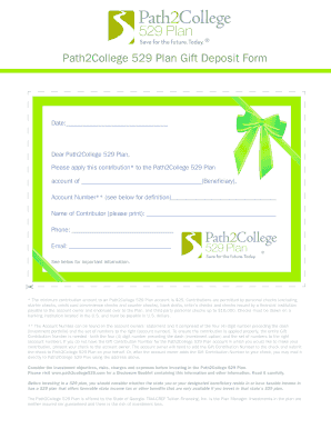 Path2College 529 Plan Gift Deposit Form