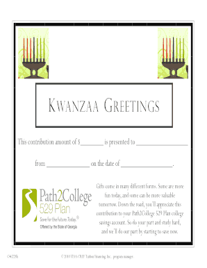 Kwanzaa Greetings College Savings Contribution Form