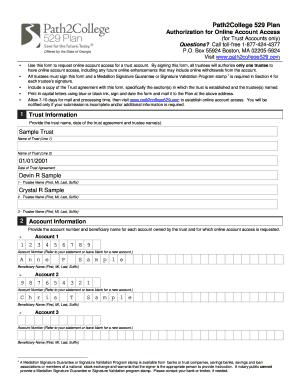 Path2College 529 Trust Online Access Authorization