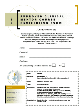 APPROVED CLINICAL MENTOR COURSE - NCOPE
