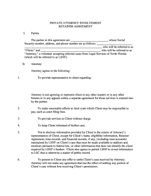 Private Attorney Retainer Agreement