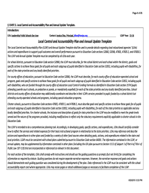 Local Control Accountability Plan Template