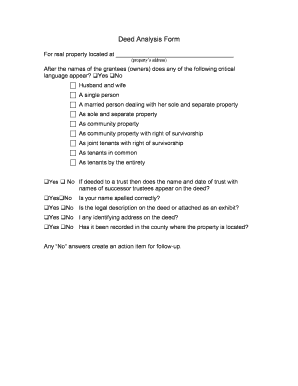 Deed Analysis Form
