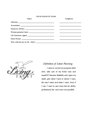 Confidential Estate Planning Questionnaire