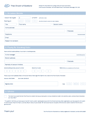 Free Church of Scotland Donation Form