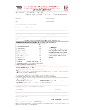 44th Legislative Action Conference Registration Form
