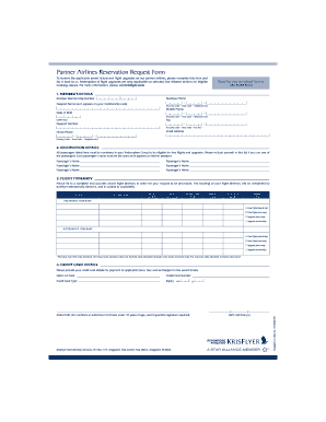 Partner Airlines Reservation Request Form