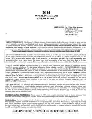 2014 Annual Income and Expense Report