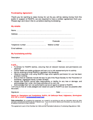 RoSPA Fundraising Agreement