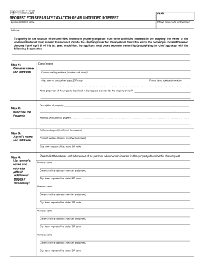 Request for Separate Taxation of an Undivided Interest