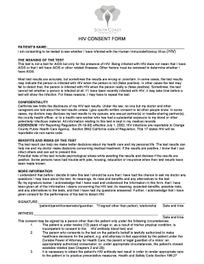 HIV Consent Form