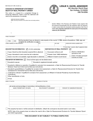 California Change in Ownership Statement