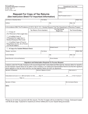 Colorado Tax Return Copy Request Form