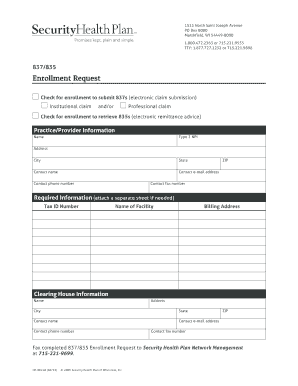 837/835 Enrollment Request Form