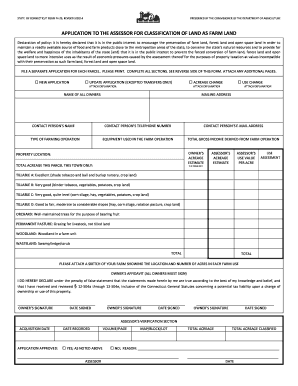Connecticut Farm Land Classification Application