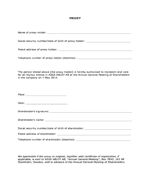 Proxy Authorization Form