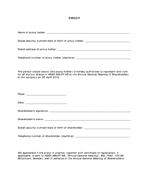 Proxy Authorization Form