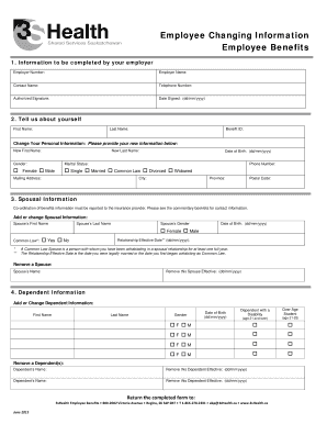 Employee Benefits Change Form