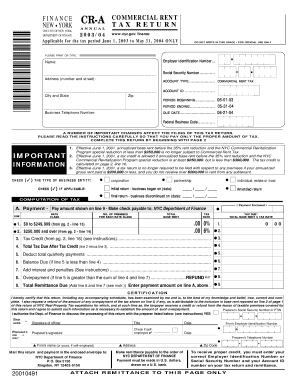 New York Commercial Rent Tax Return
