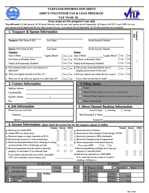Taxpayer Information Sheet