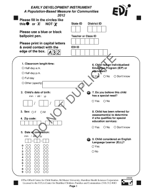 Early Development Instrument Form