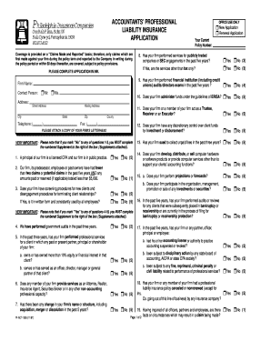 Accountants Professional Liability Insurance Application