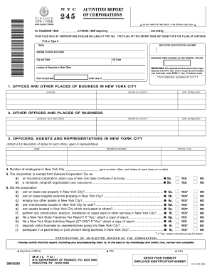 New York City Activities Report