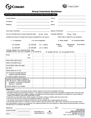 Group Insurance Quotation Form