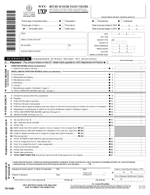 NYC Return of Excise Tax by Utilities