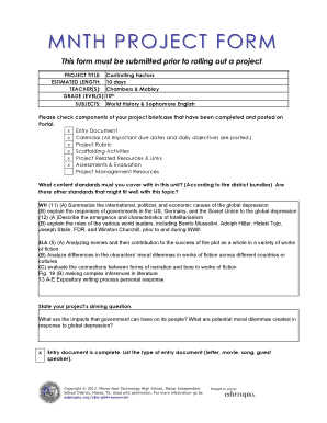 Project Planning Form