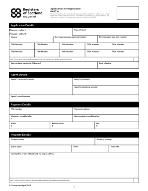 Application for Registration of Land Deed