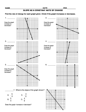 Slope Rate of Change Worksheet