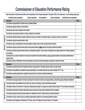 Tennessee Commissioner of Education Performance Rating