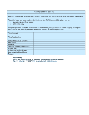 Copyright Notice Form