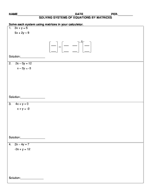 Solving Systems of Equations by Matrices