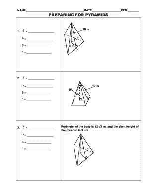 Pyramid Geometry Worksheet