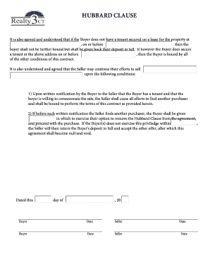 Hubbard Clause Real Estate Agreement