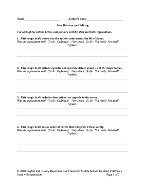Peer Revision and Editing Form