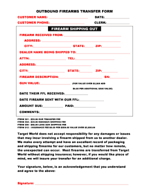 Outbound Firearms Transfer Form