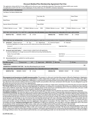 Discount Medical Plan Membership Agreement