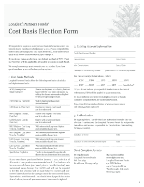 Longleaf Partners Funds Cost Basis Election Form