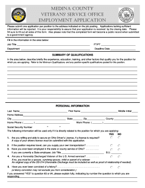 Medina County Employment Application