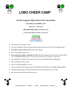 LOBO CHEER CAMP - Longview ISD - w3 lisd