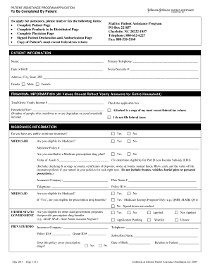 Patient Assistance Program Application