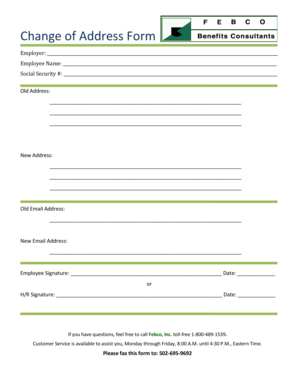 Change of Address Form