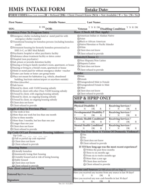 HMIS Intake Form